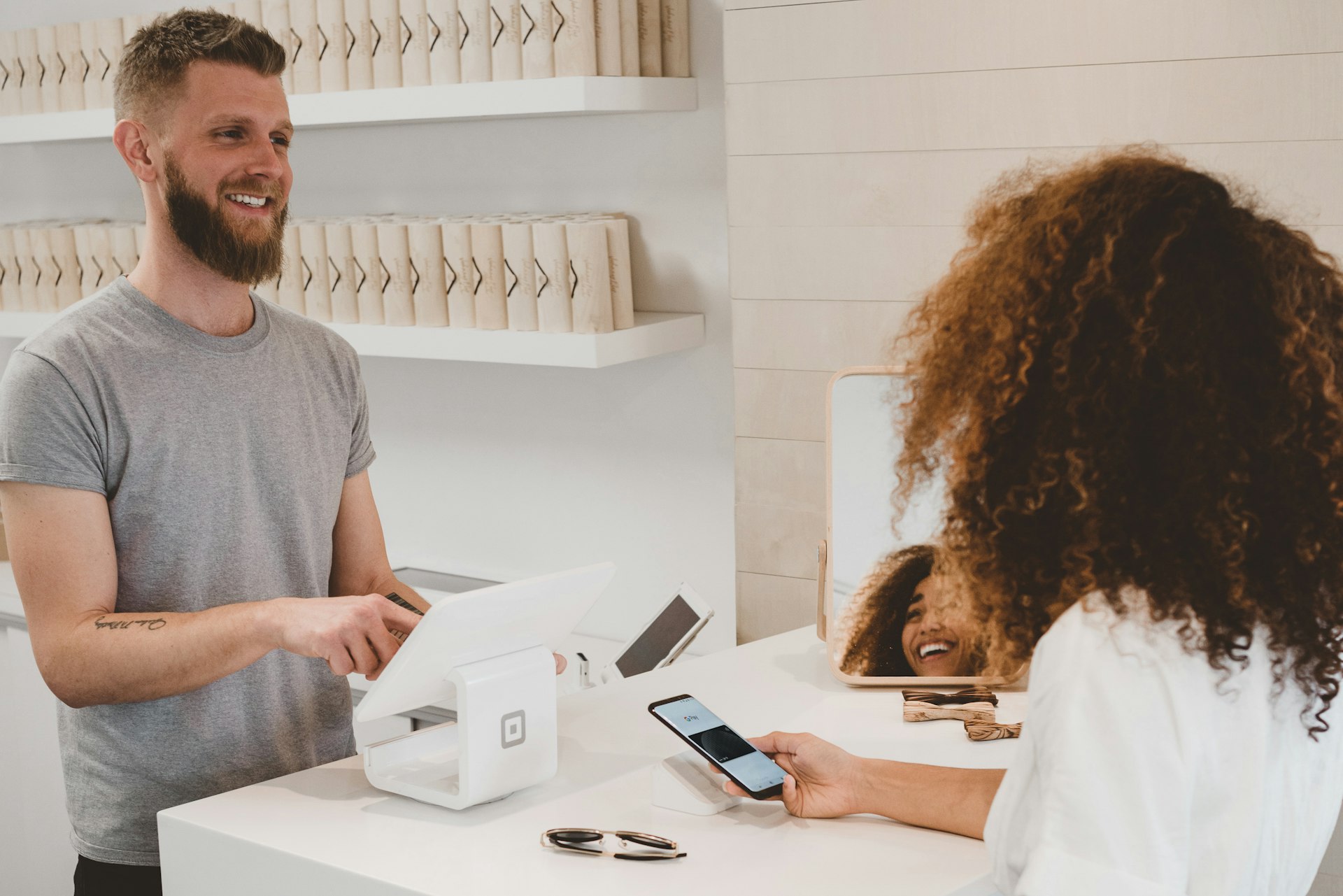 Contactless card payment being made at a point-of-sale terminal